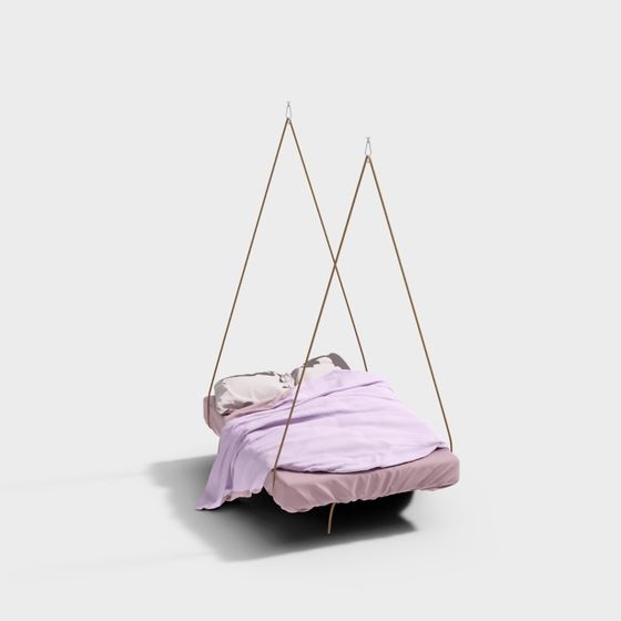 Dreamy Hanging Bed 3D model: A Magical Aerial Dream