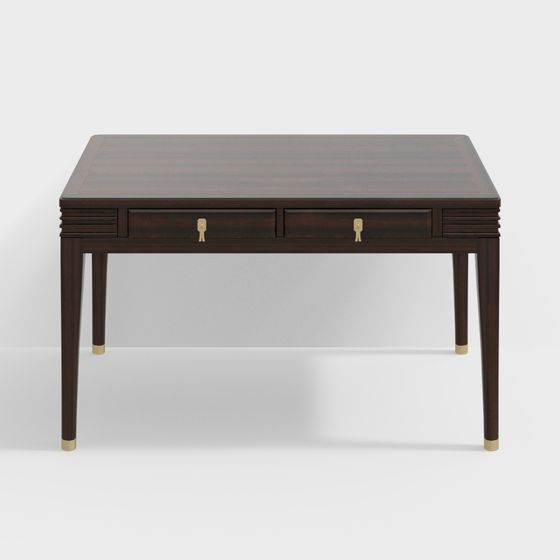 Chic Vintage 3D Model Dining Table and Chairs Set