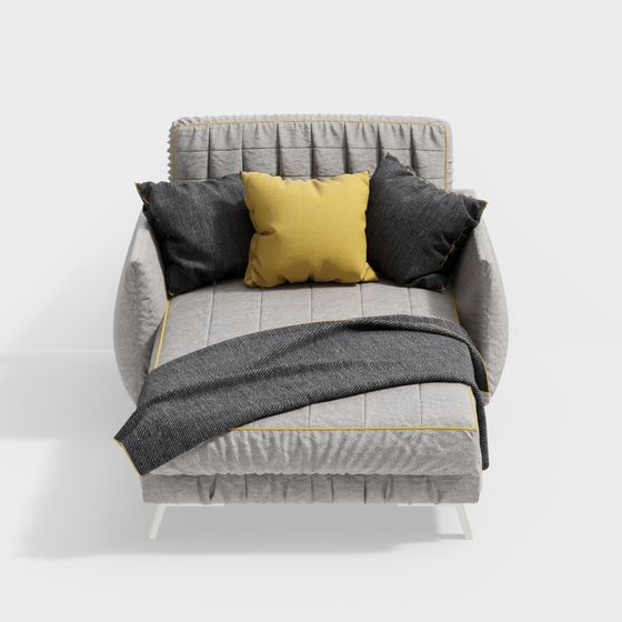 Stylish Low-Poly 3D Sofa Model for Modern Interiors