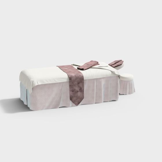 Elegant Low-Polygon Massage Bed 3D model