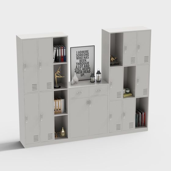 Contemporary Low-Poly Storage Cabinet 3D model