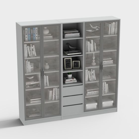 Modern Minimalist Bookshelf 3D model