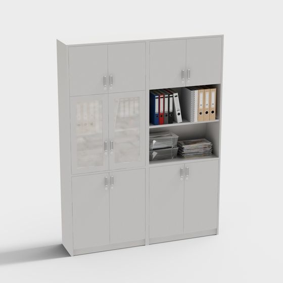 Sleek Storage Cabinet 3D Model for Office Spaces