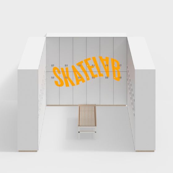 SkateLab 3D Model: Vibrant Skateboard Space