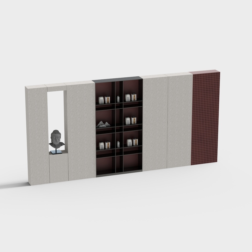 Zen-inspired Bookshelf 3D model