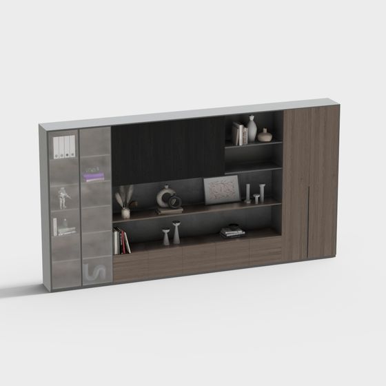 Modern Low-Poly Bookshelf 3D model