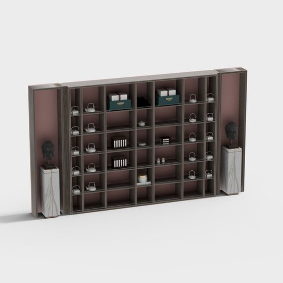 Elegant Low-Poly Bookshelf 3D model
