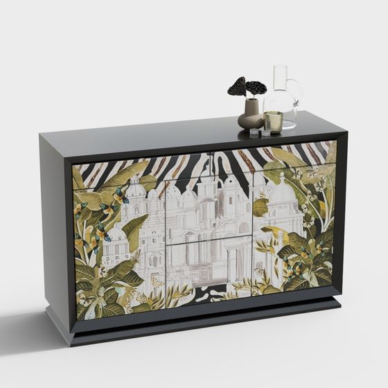 Urban Oasis Low-Poly Cabinet 3D model