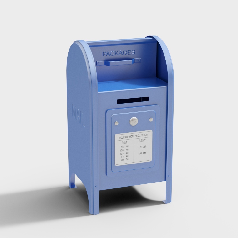 Charming Blue Mailbox 3D Model - The Mailbox Mister