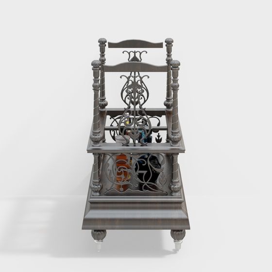 Vintage Bar Cart 3D model