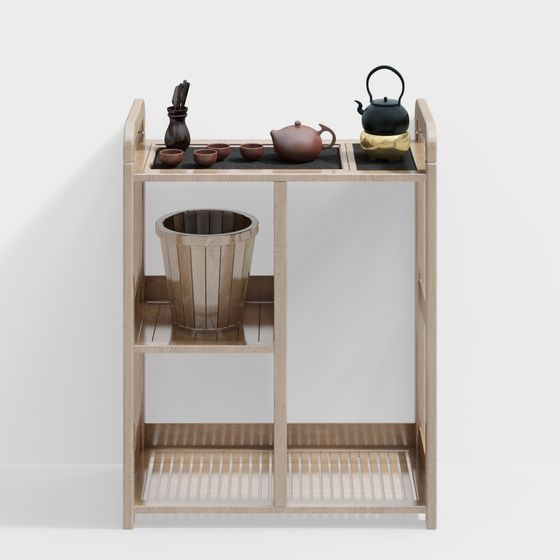 Elegant Low-Polygon Tea Table 3D model