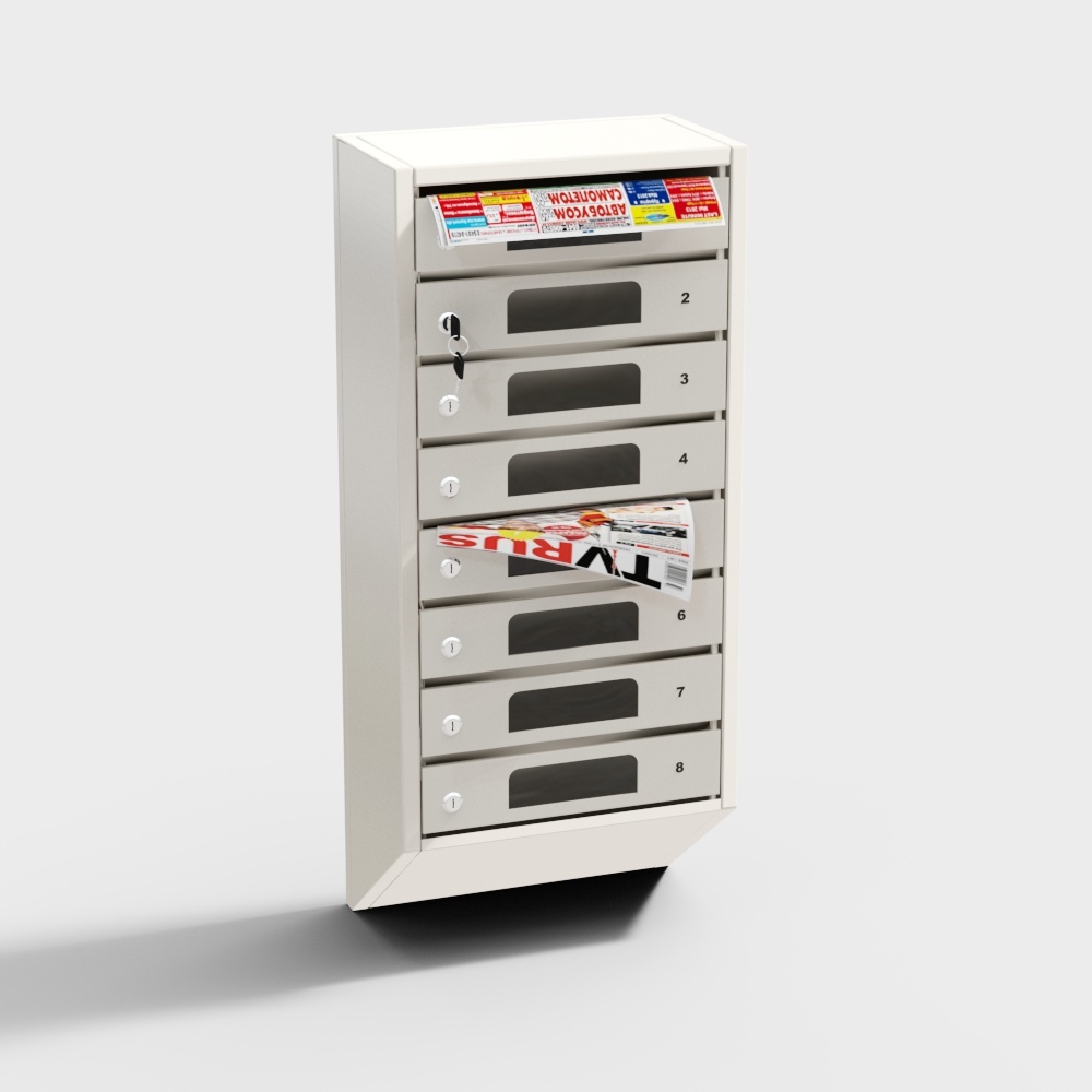 8-Compartment Mailbox 3D model
