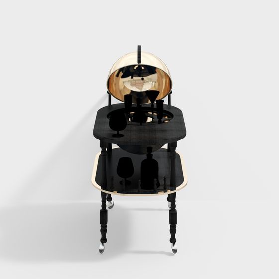 Vintage Bar Cart 3D model