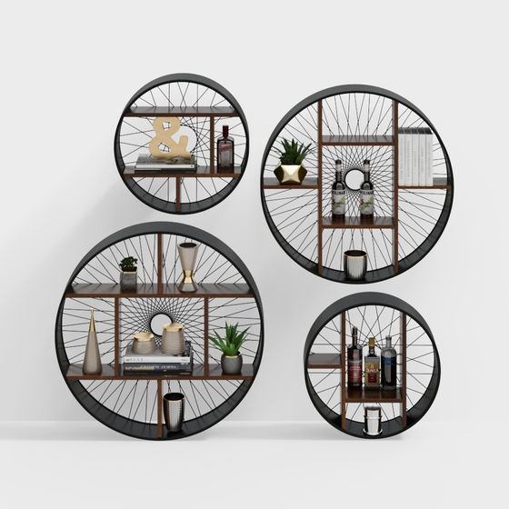 Modern Decorative Wall Cabinet 3D Model in Gray
