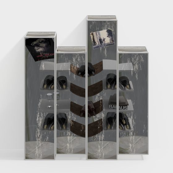 Retro Vintage Bar Cabinet 3D model