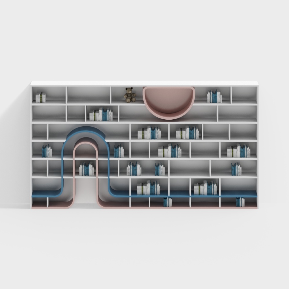 Bibliothèque de salle de lecture pour tout-petits moderne