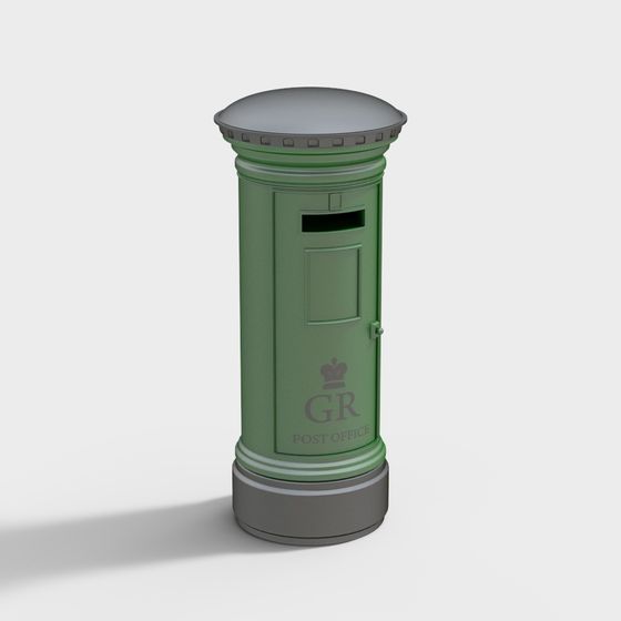 Modern Stage Mailbox 3D Model in Gray