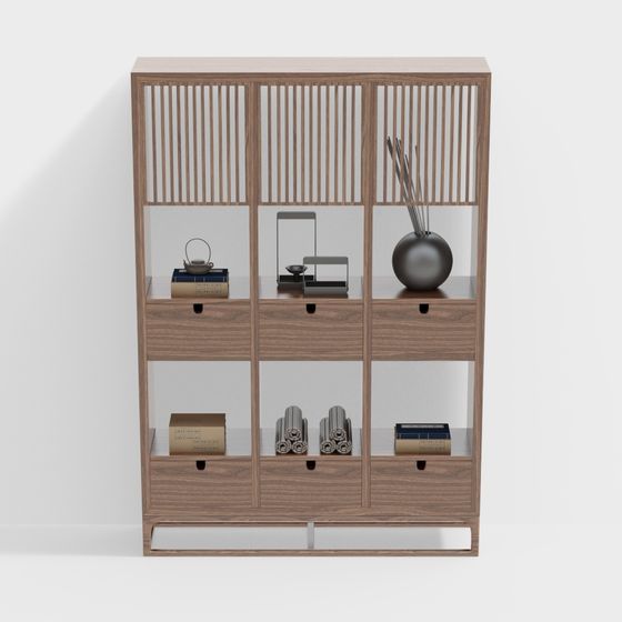Zen-inspired Bookcase 3D model