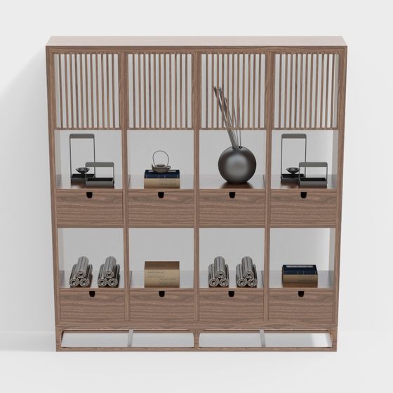 Elegant Wood Display Cabinet 3D model for Modern Interiors