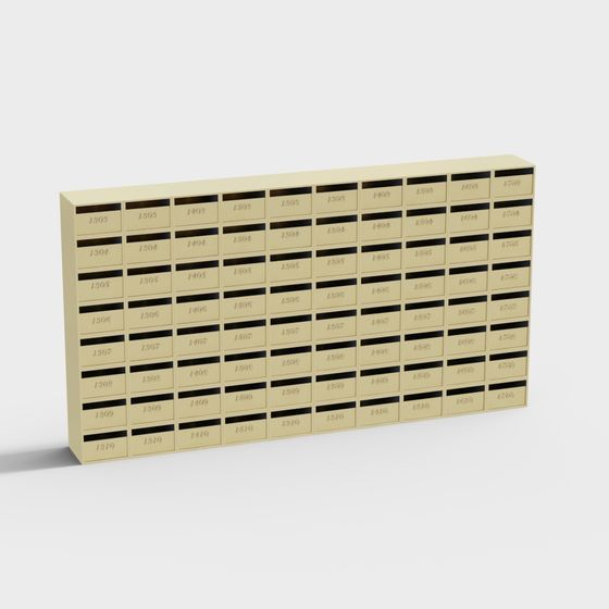 Stylish Mailbox Cabinet 3D model for Urban Environments