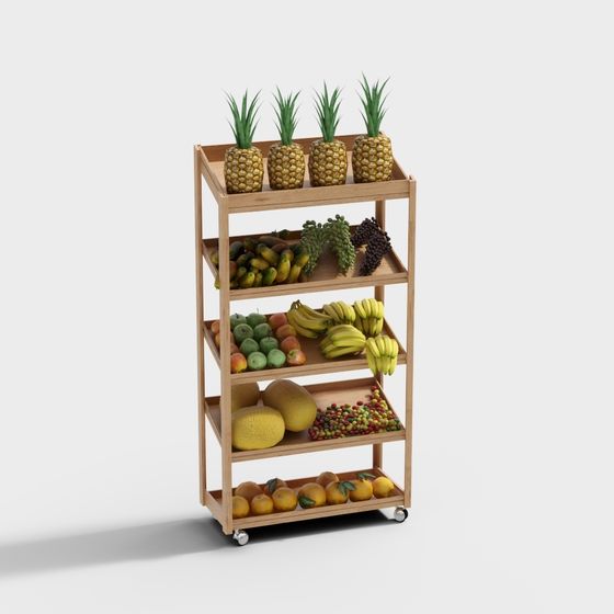 Fruit Cart 3D Model for Creative Spaces