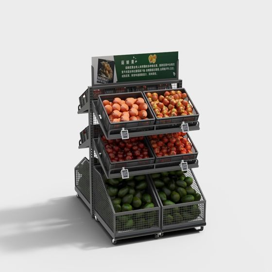 Vibrant Fruit Stand 3D Model for Creative Projects