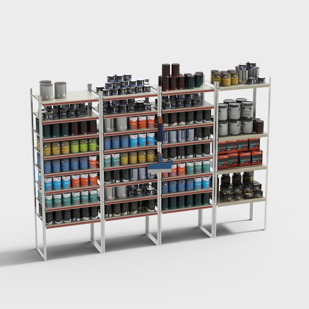 Vibrant 3D Model Shelf for Creative Spaces