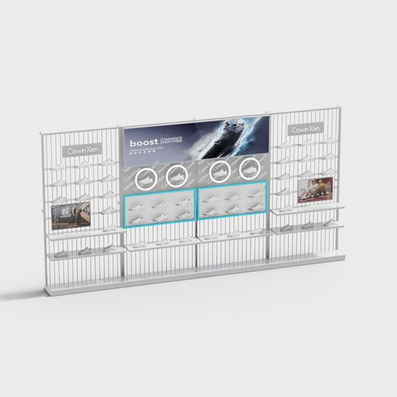 Stylish Low-Polygon Shoe Rack 3D Model