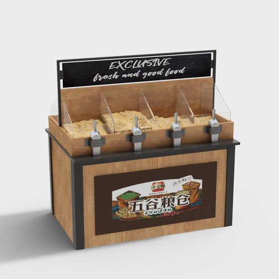 Elegant Grain Display Cabinet 3D model for Creative Spaces