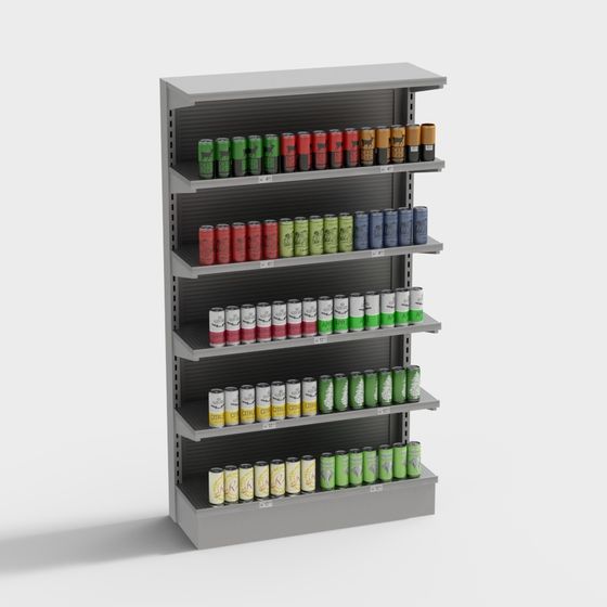 Stylish Low-Poly Shelf 3D model for Creative Projects
