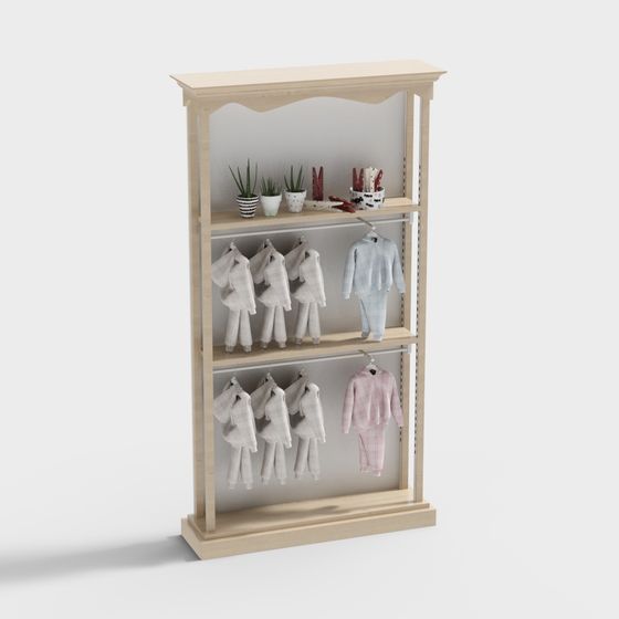 Stylish Low-Poly Wardrobe 3D model