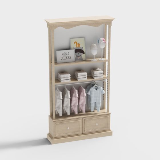 Low Poly Children's Wardrobe 3D model