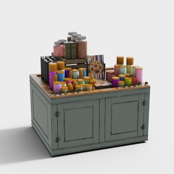 Retro Aromatherapy Display Cabinet 3D model