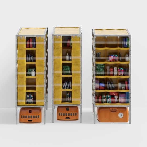Urban Storage Cabinet Low Poly 3D model