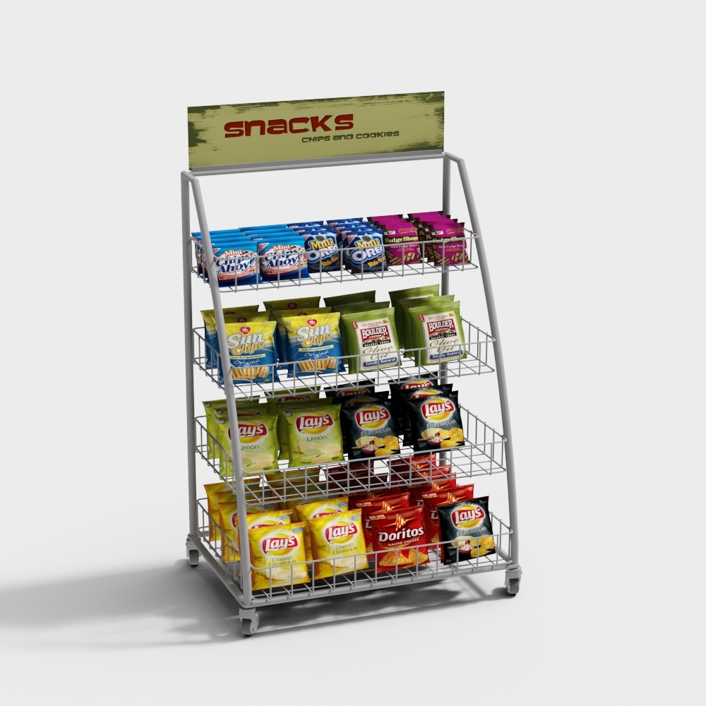 Modern shelf potato chips promotion rack