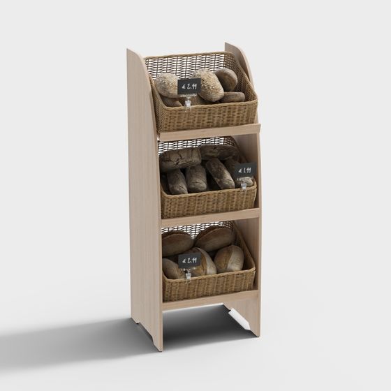 Low Poly Bakery Rack 3D Model