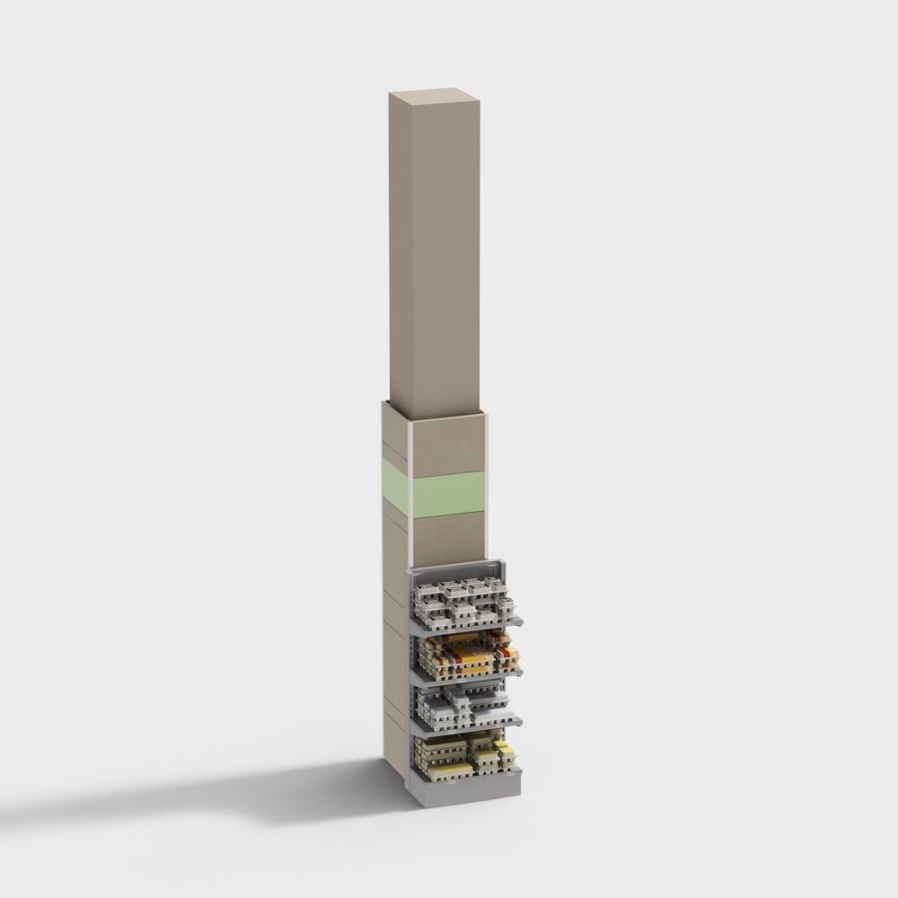 Modern supermarket wrapped column