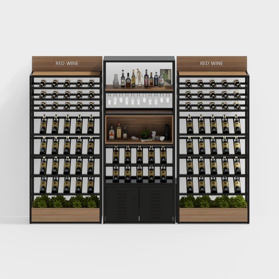 Sophisticated Wine Display 3D model for Creative Spaces