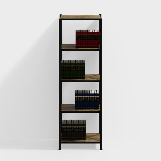 Industrial Style Bookshelf 3D model