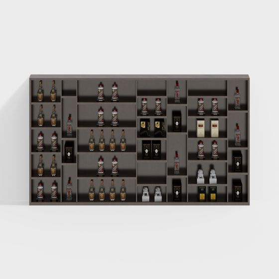Elegant Wine Cabinet 3D model for Contemporary Spaces
