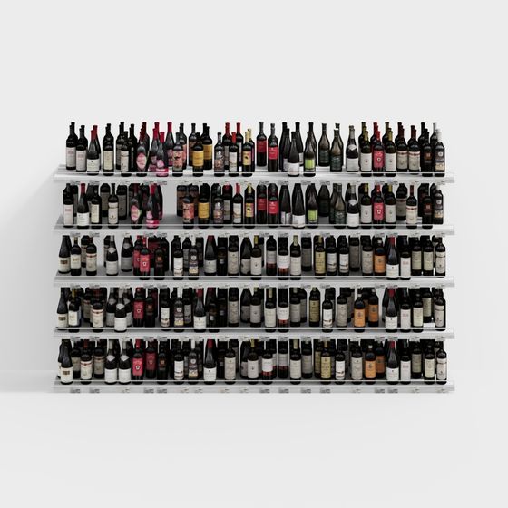 Stylish Multi-Tiered Wine Rack 3D model for Creative Projects
