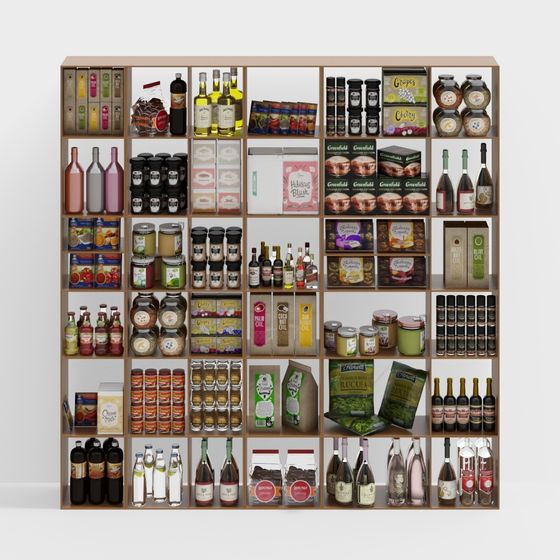 Versatile Grocery Shelf 3D Model for Projects
