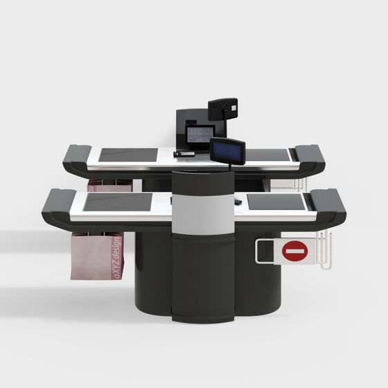 Stylish Cashier Counter 3D model for Modern Retail