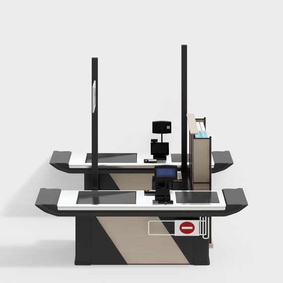Modern Cashier Counter 3D Model