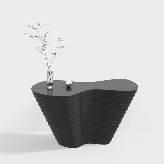 Sleek Curved Side Table 3D model