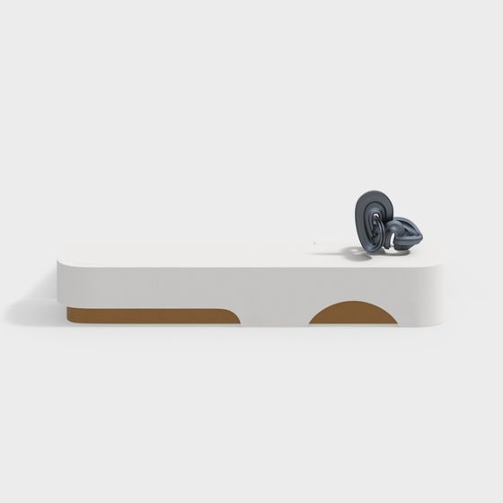Minimalist Desk with Earphones 3D model