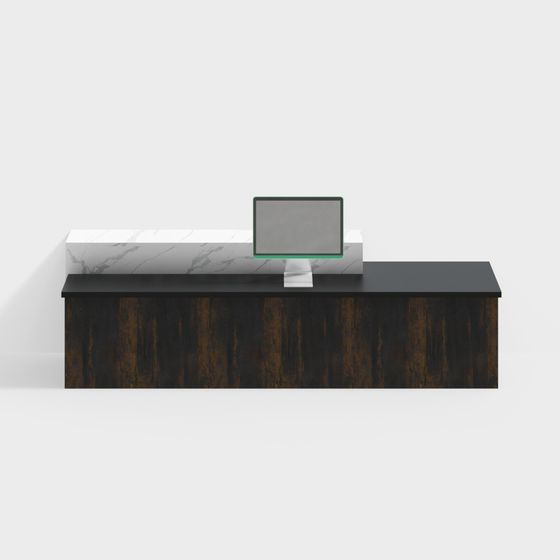 Elegant Reception Desk 3D Model for Modern Spaces