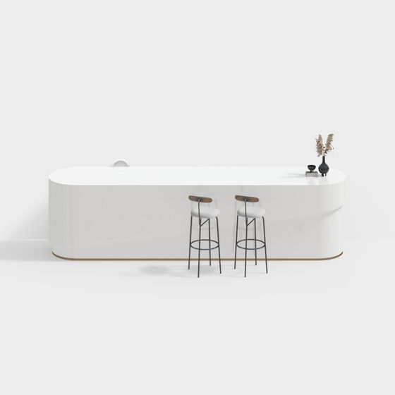 Sleek Reception Desk 3D model for Modern Interiors