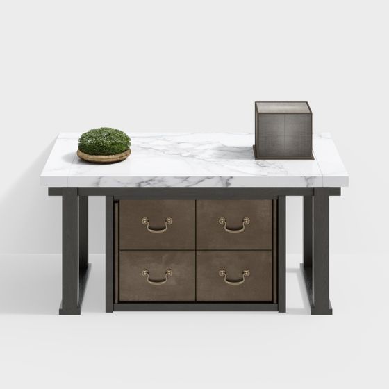 Stunning Marble Office Desk 3D model