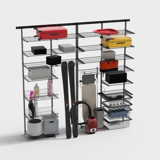 Stylish Household Storage Shelf 3D model